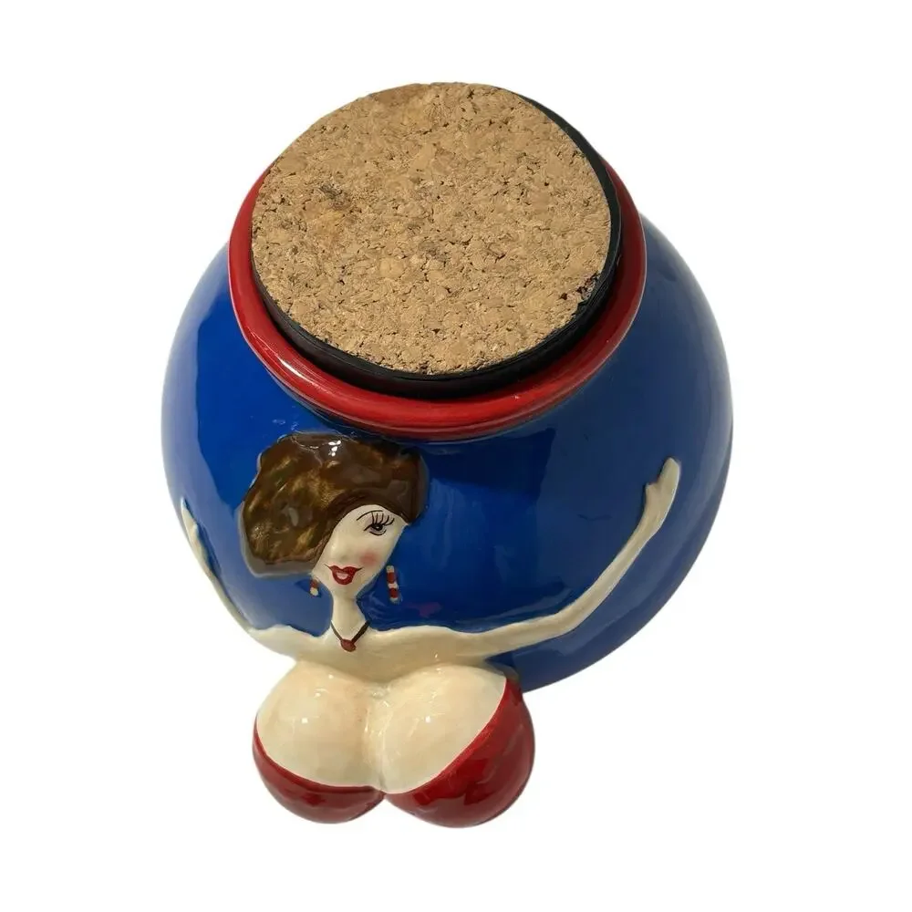 Ganz Hand Painted Ceramic Vase Sexy Woman Large 3-D Breasts READ